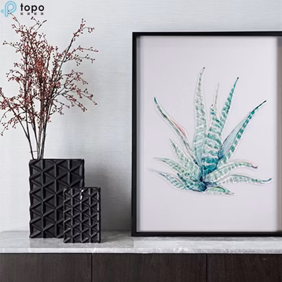 H400mm*300mm Decorative Wall Art Green Plants Oil Glass Painting in Guangzhou (MR-YB6-2052B)