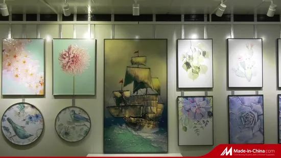 H400mm*300mm Decorative Wall Art Green Plants Oil Glass Painting in Guangzhou (MR-YB6-2052B)