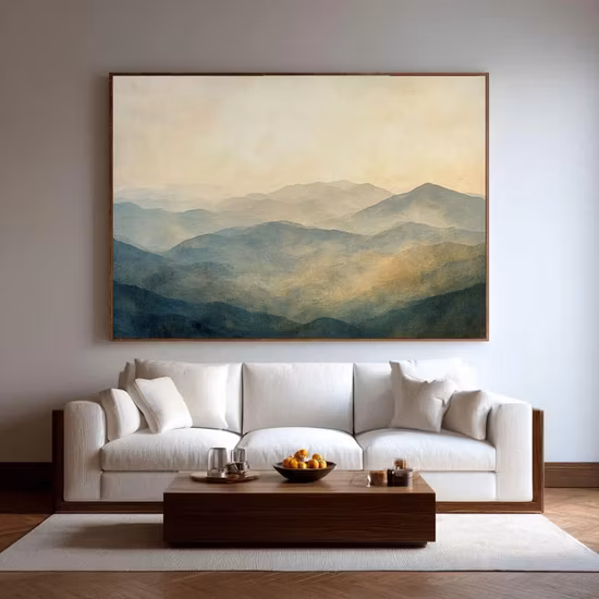 Pinturas al óleo decorativas del paisaje abstracto moderno hecho a mano del 100% en lona