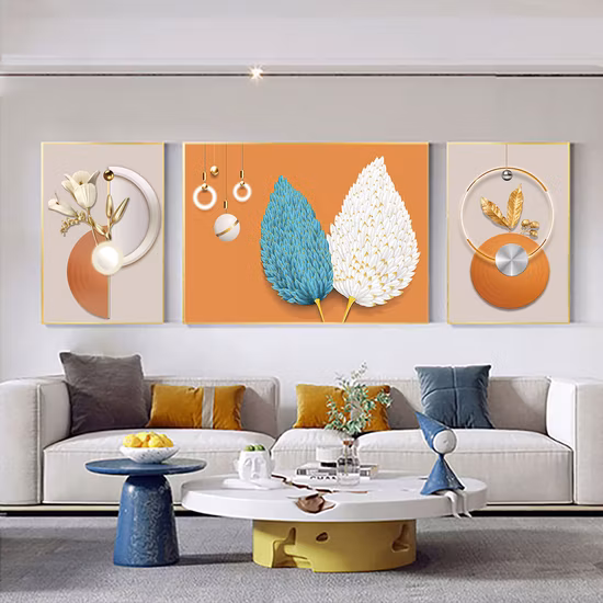 Pinturas de papel decorativas del arte de la flor del oro barato de la calidad de la decoración casera para los dibujos de la serie 3