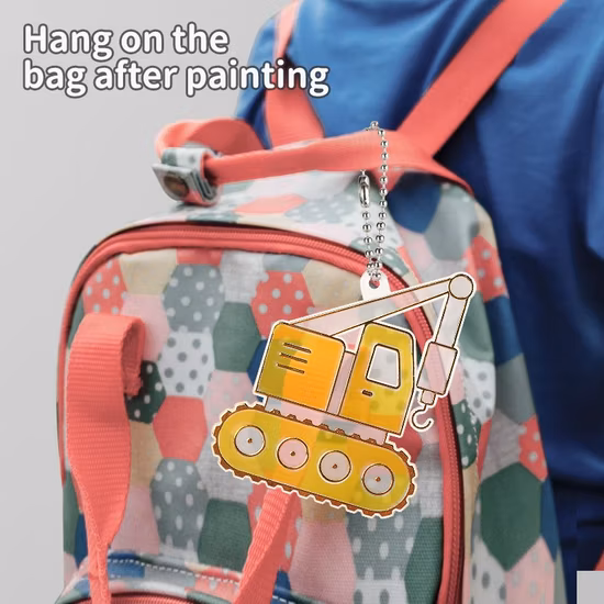 Serie de ingeniería para niños, Kits de pintura de tempera 3D, colgantes de cristal, manualidades, Juguetes DIY, juguete educativo de dibujo, juguetes de pintura